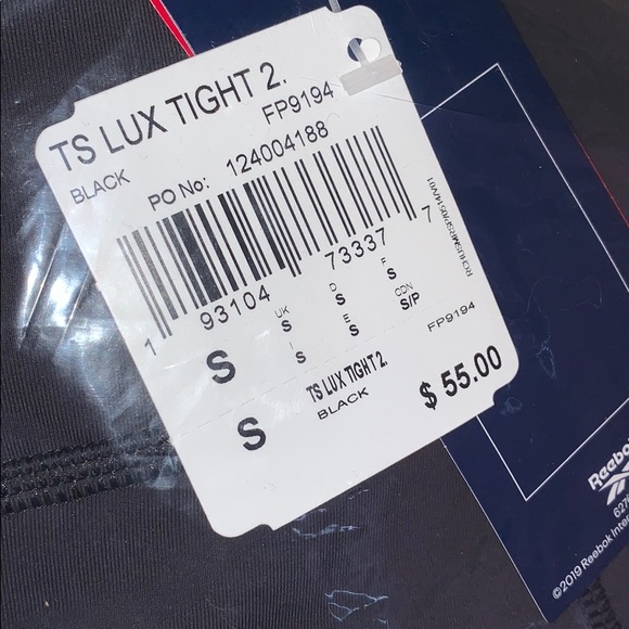 REEBOK LUX 2 LEGGINGS - SMALL - BLACK - Picture 6 of 12